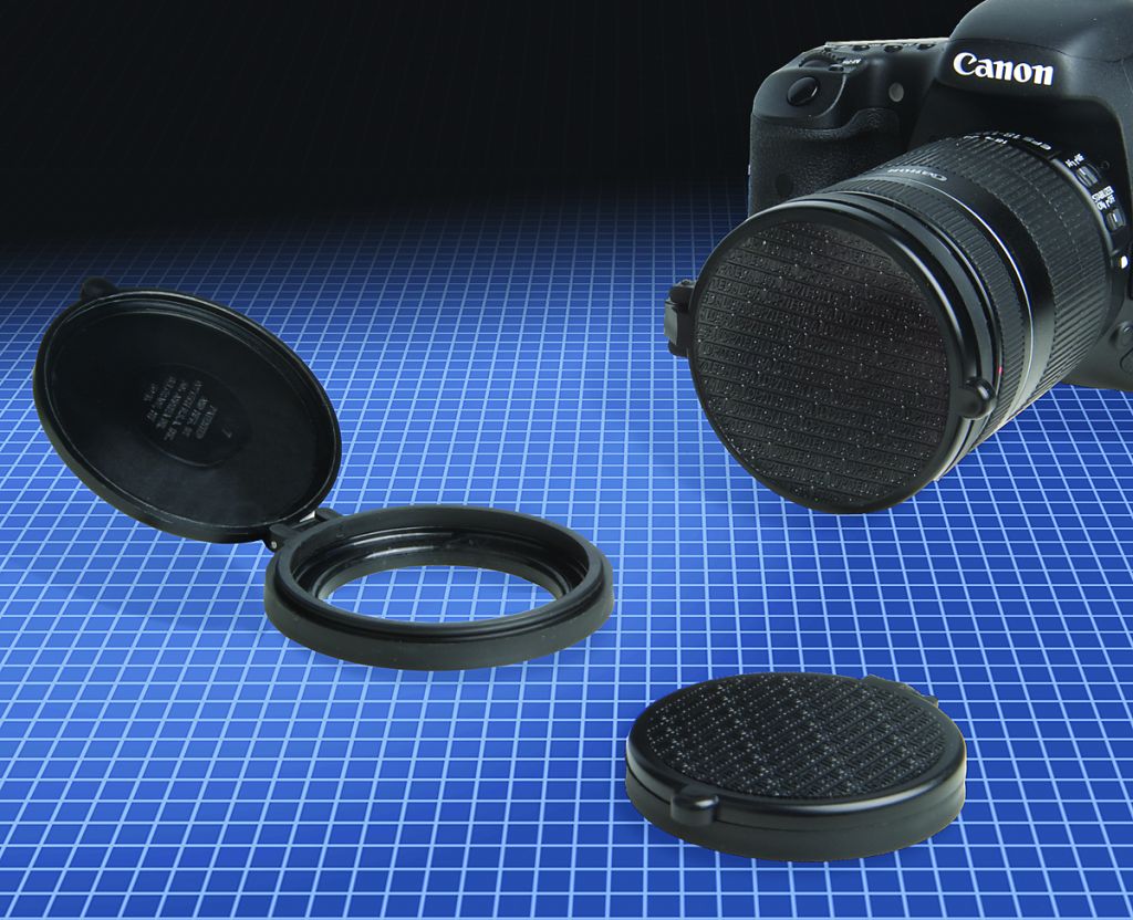Canon CAM-ULATA 3 Stücke Zentrum Pinch Snap-on Objektivdeckel Abdeckung Objektivkappen mit Halteband und Mikrofaser Reinigungstuch für Nikon Sony und Andere DSLR Kameras 55mm Objektivdeckel 