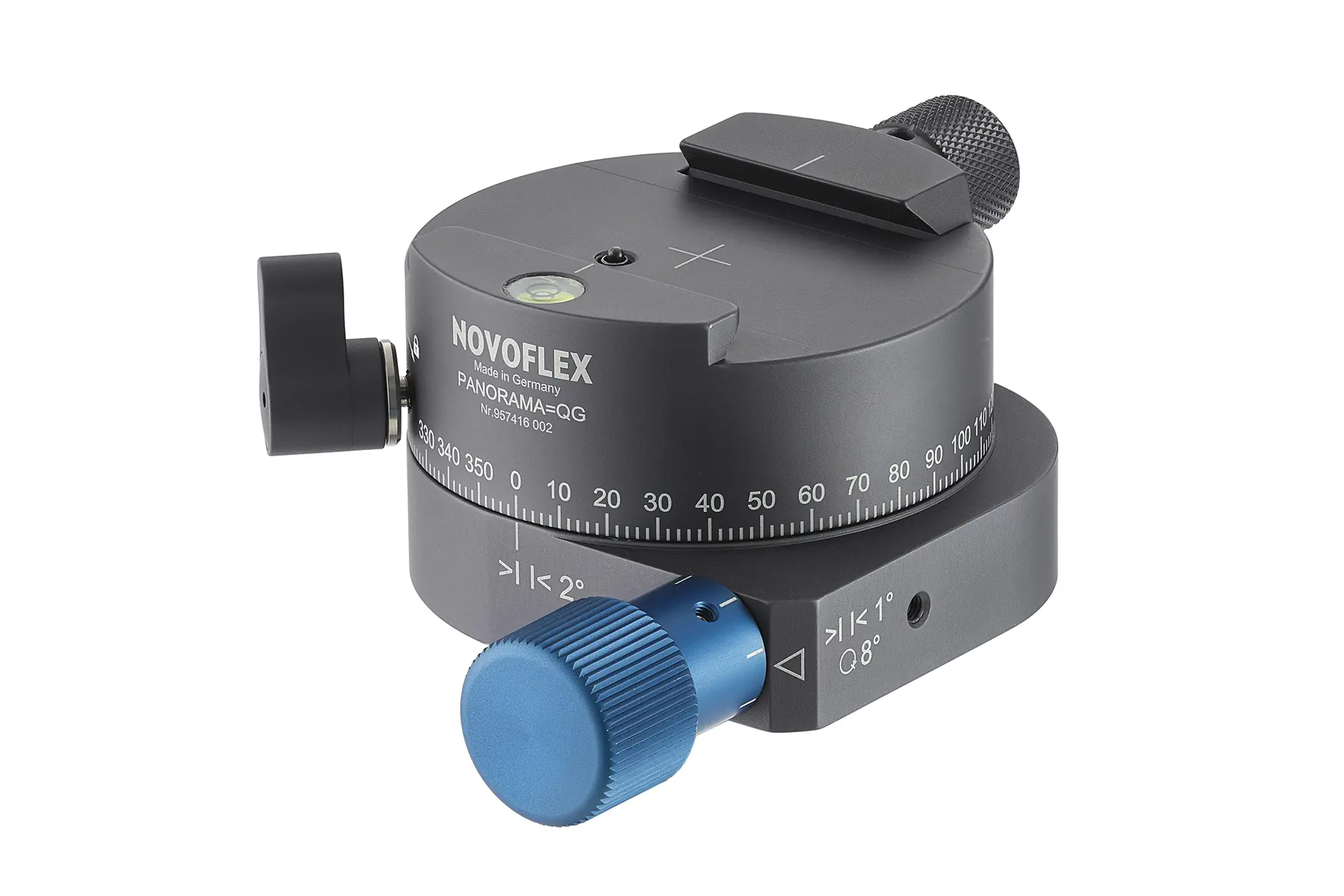 Panorama Base with fine-drive ARCA-compatible clamping, Dovetail foot, 360 degree scaling